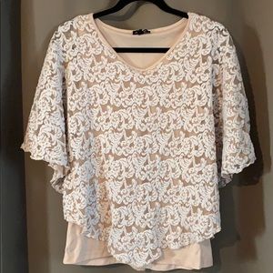 Brittany Black shirt w/ Lacey Shawl